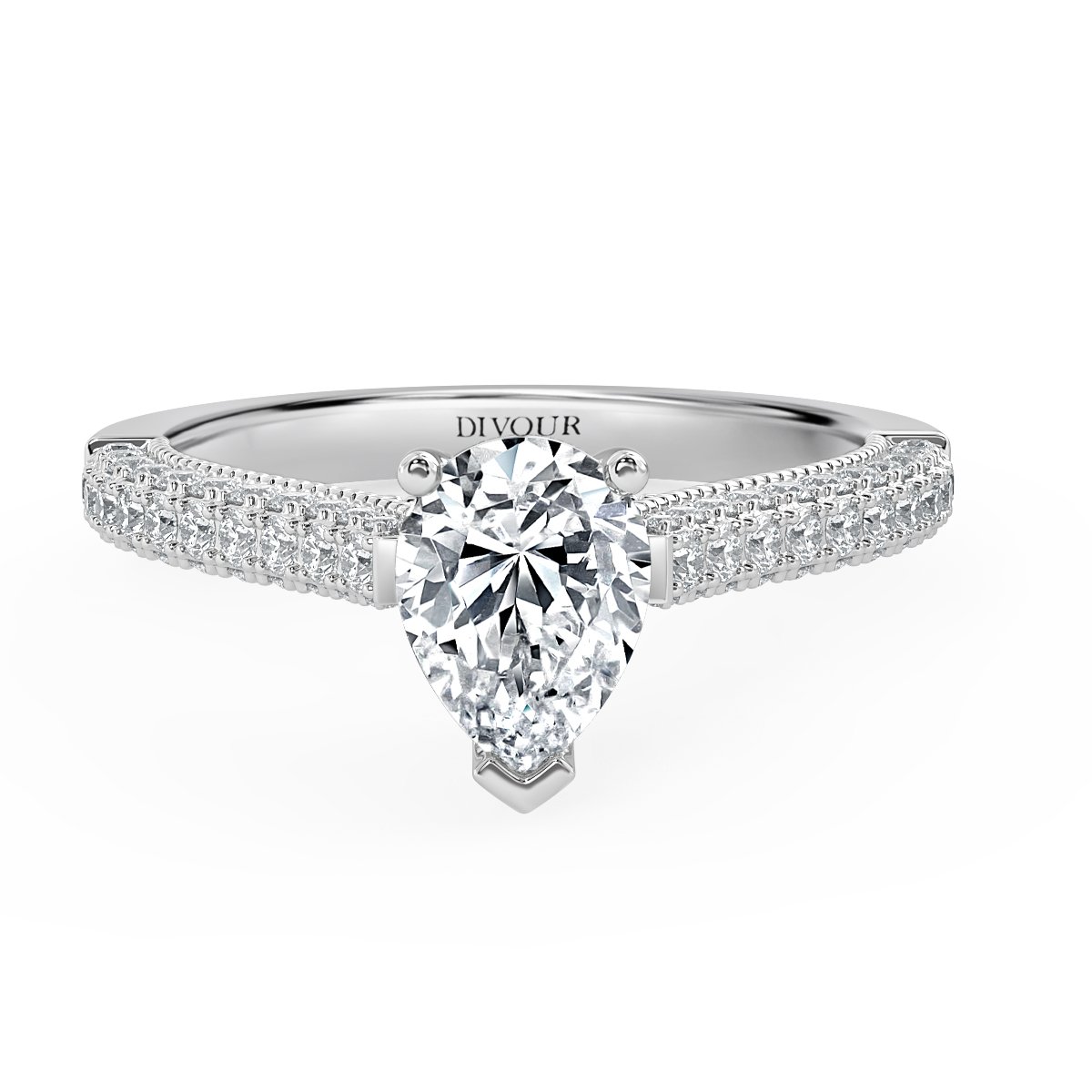 Edward - Pear Diamond  Vintage Engagement Ring