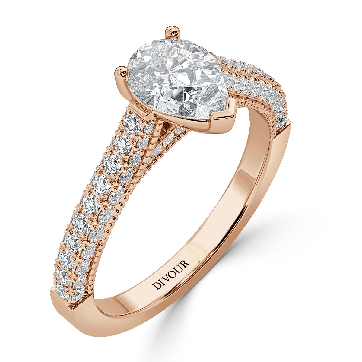 Edward - Pear Diamond  Vintage Engagement Ring