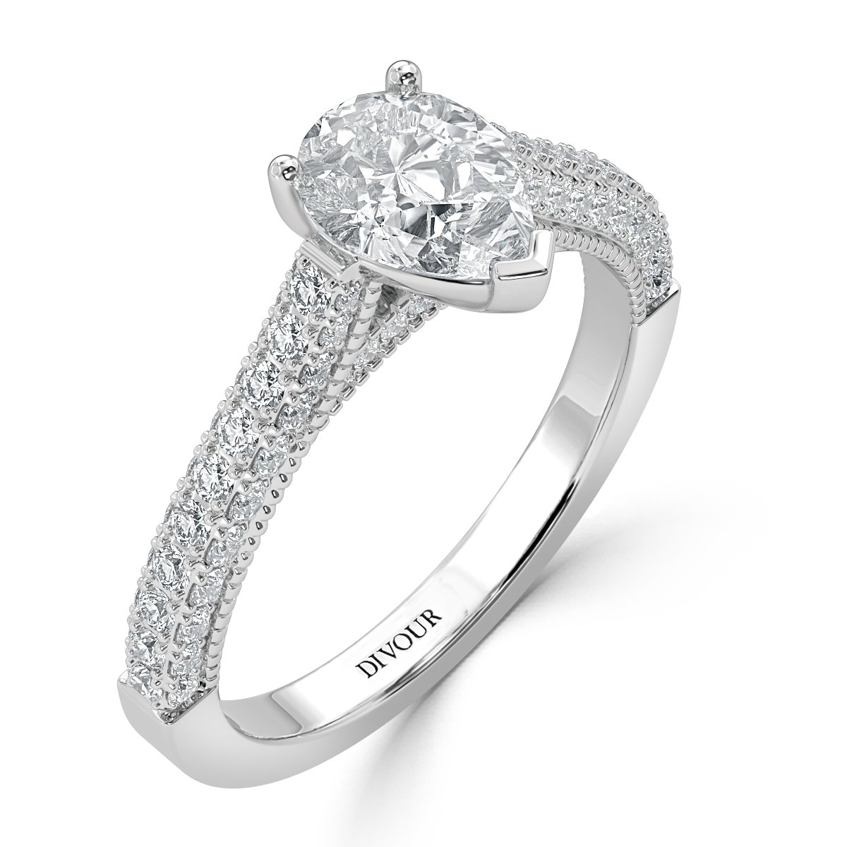 Edward - Pear Diamond  Vintage Engagement Ring