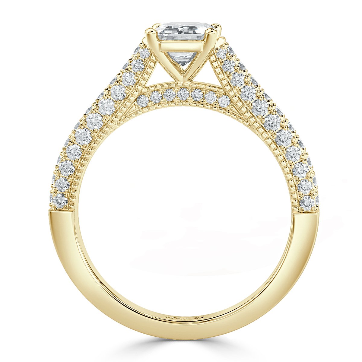 Edward - Emerald Diamond  Vintage Engagement Ring