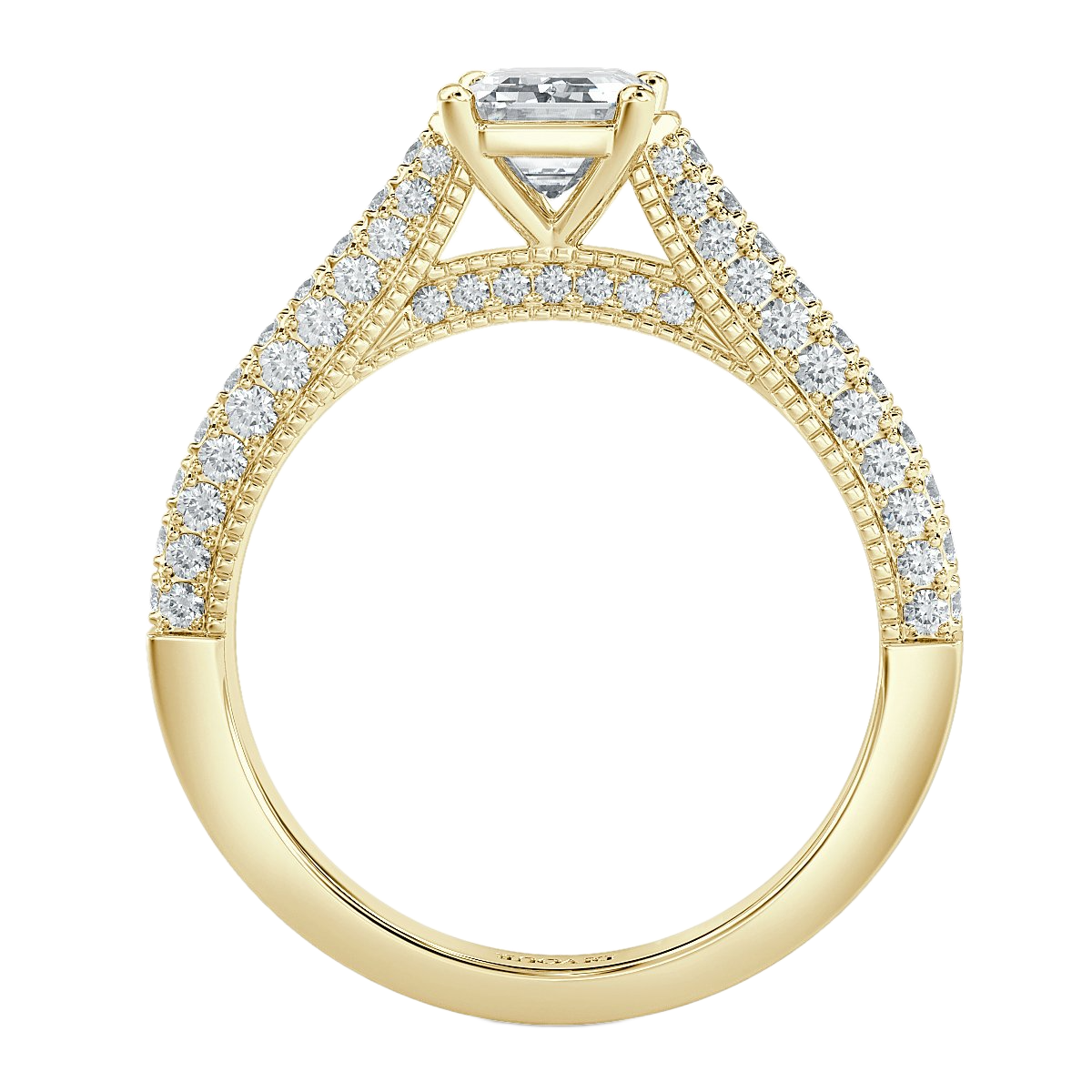 Edward - Emerald Diamond  Vintage Engagement Ring