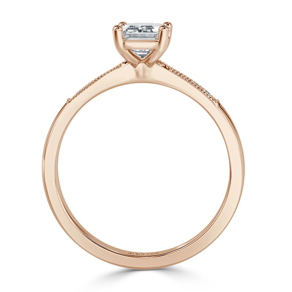 Grace -  Emerald  Diamond Vintage Engagement Ring