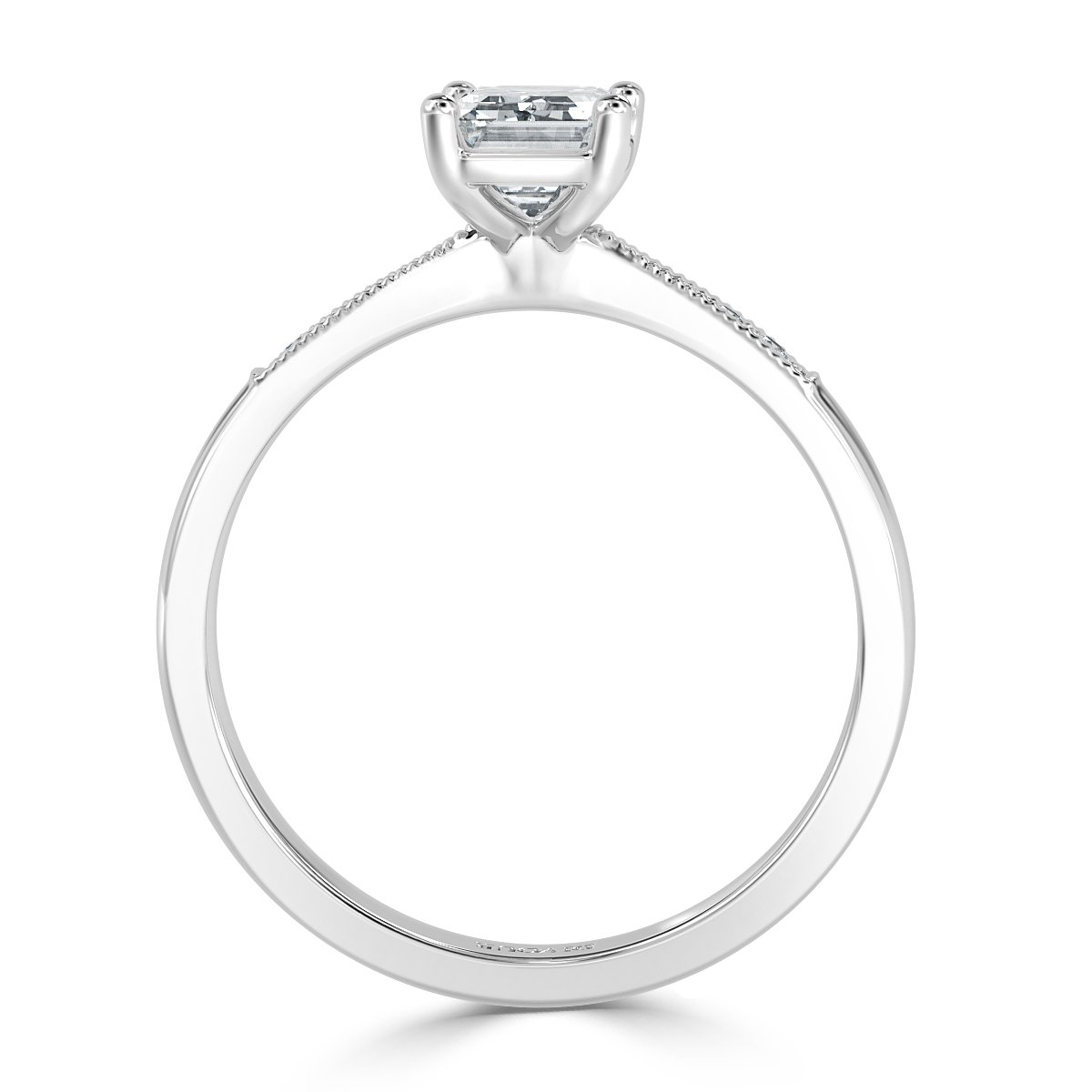Grace -  Emerald  Diamond Vintage Engagement Ring