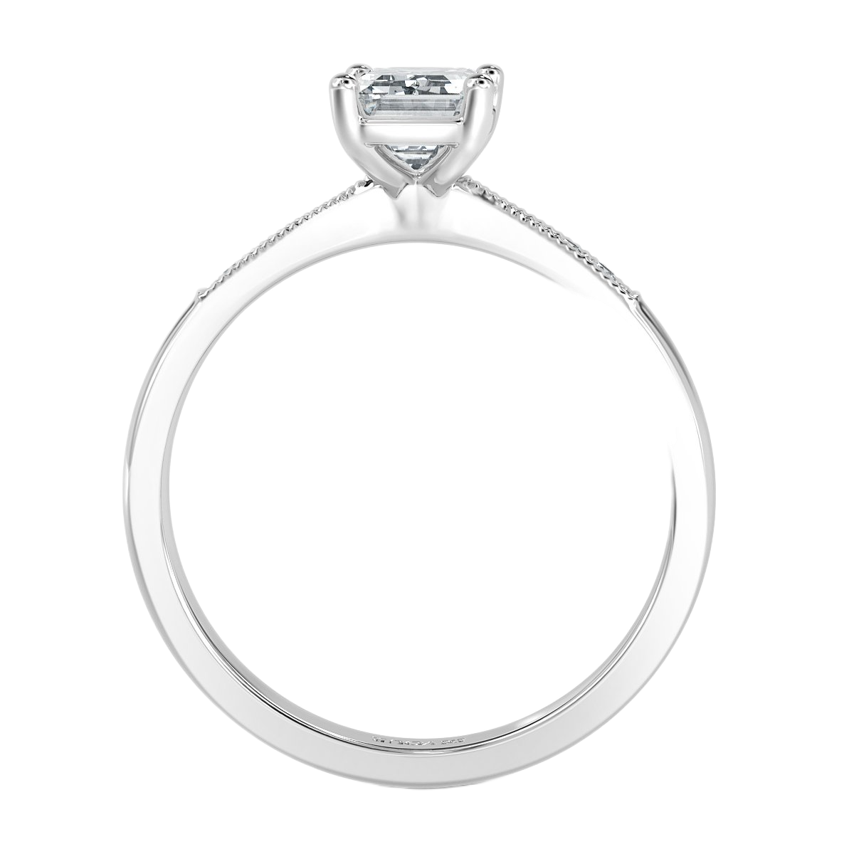 Grace -  Emerald  Diamond Vintage Engagement Ring