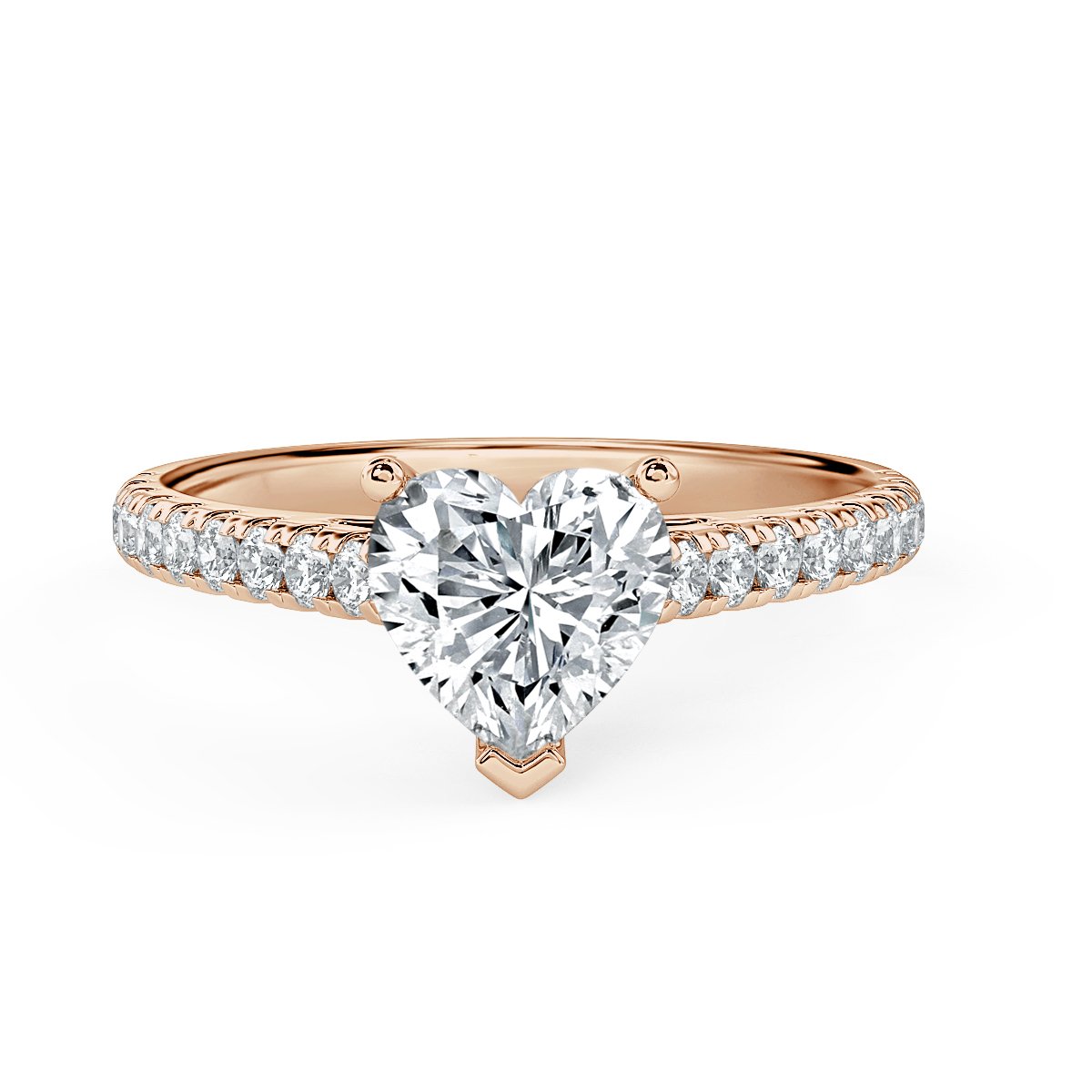 Classic Heart  Diamond Vintage Halo Engagement Ring