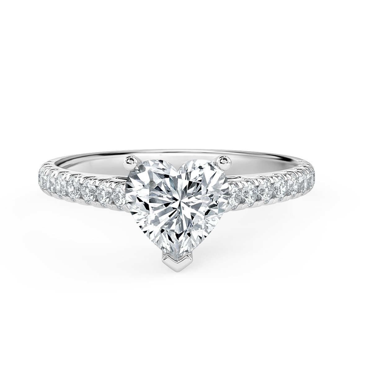 Classic Heart  Diamond Vintage Halo Engagement Ring