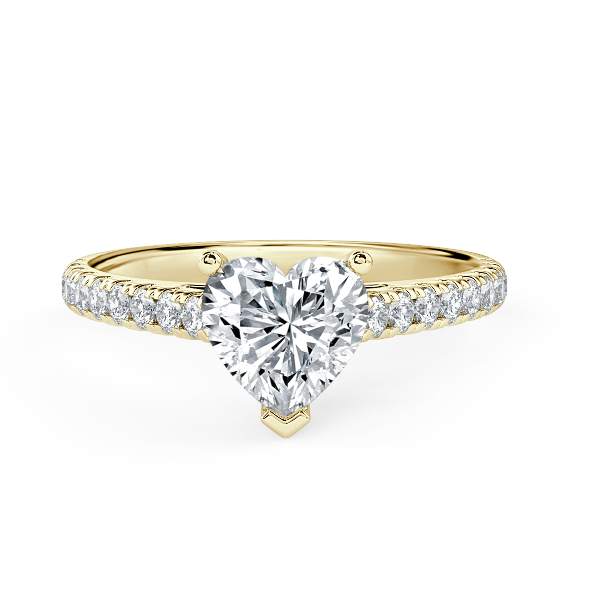 Classic Heart  Diamond Vintage Halo Engagement Ring