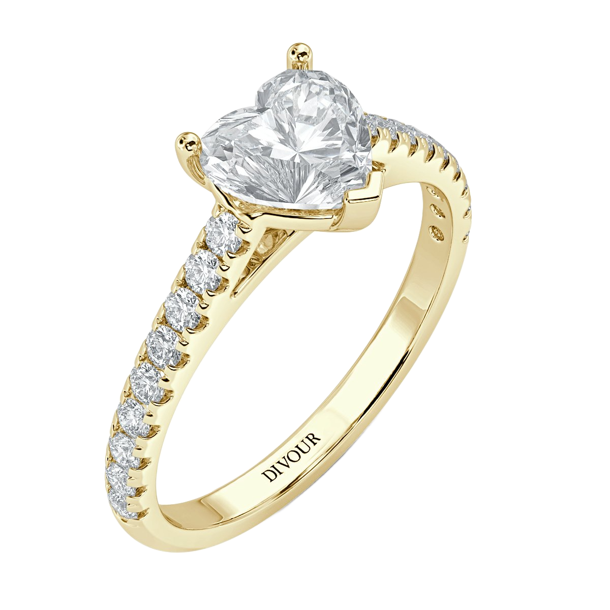 Classic Heart  Diamond Vintage Halo Engagement Ring