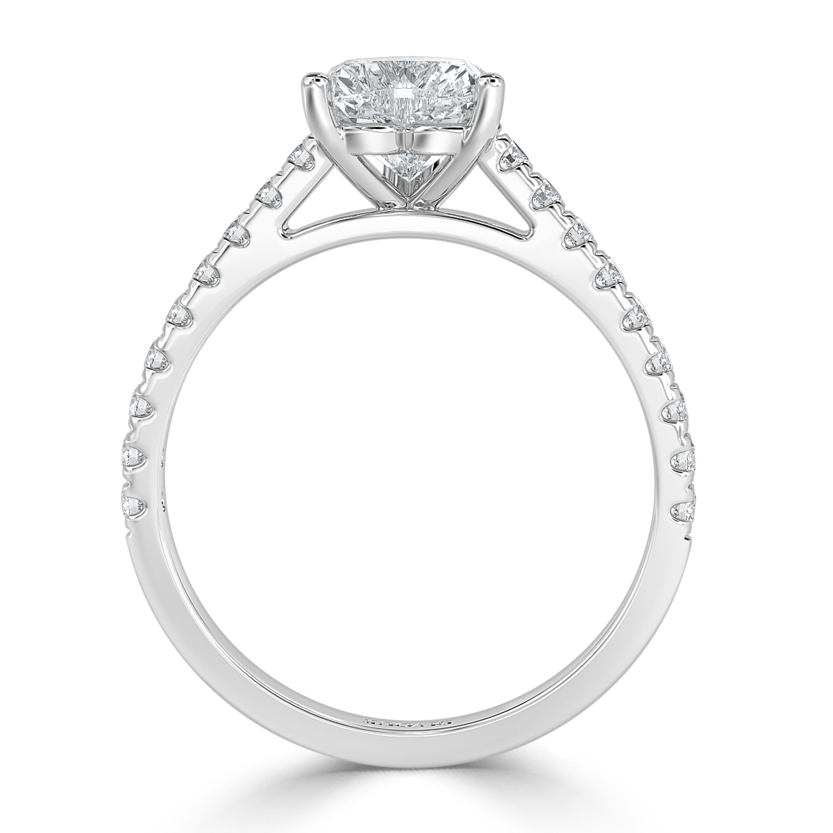 Classic Heart  Diamond Vintage Halo Engagement Ring