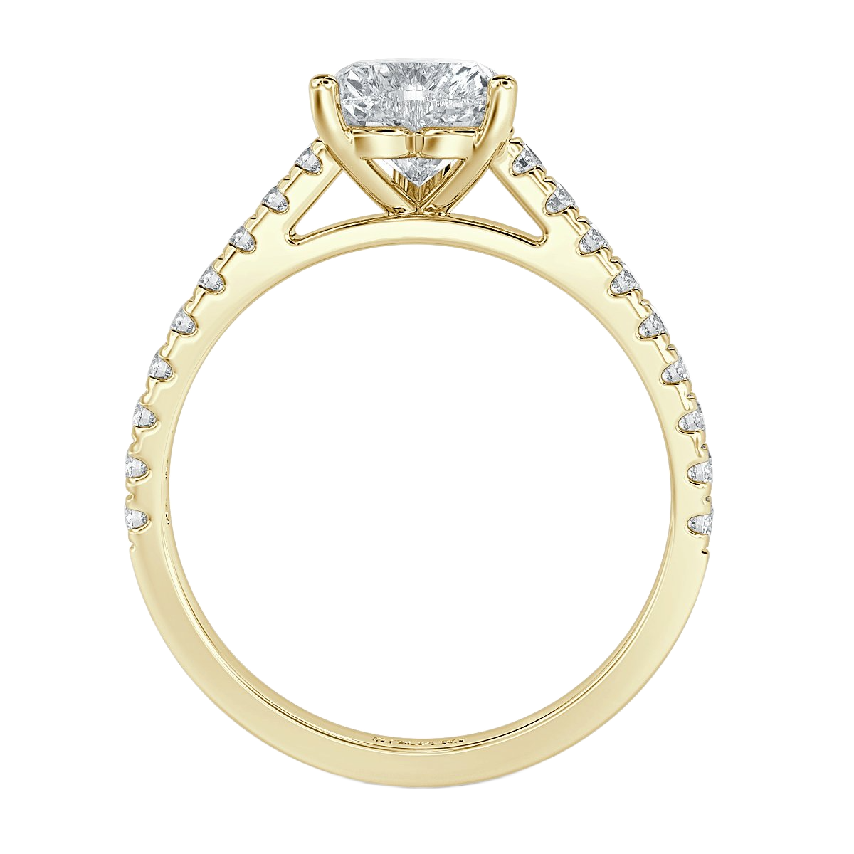 Classic Heart  Diamond Vintage Halo Engagement Ring
