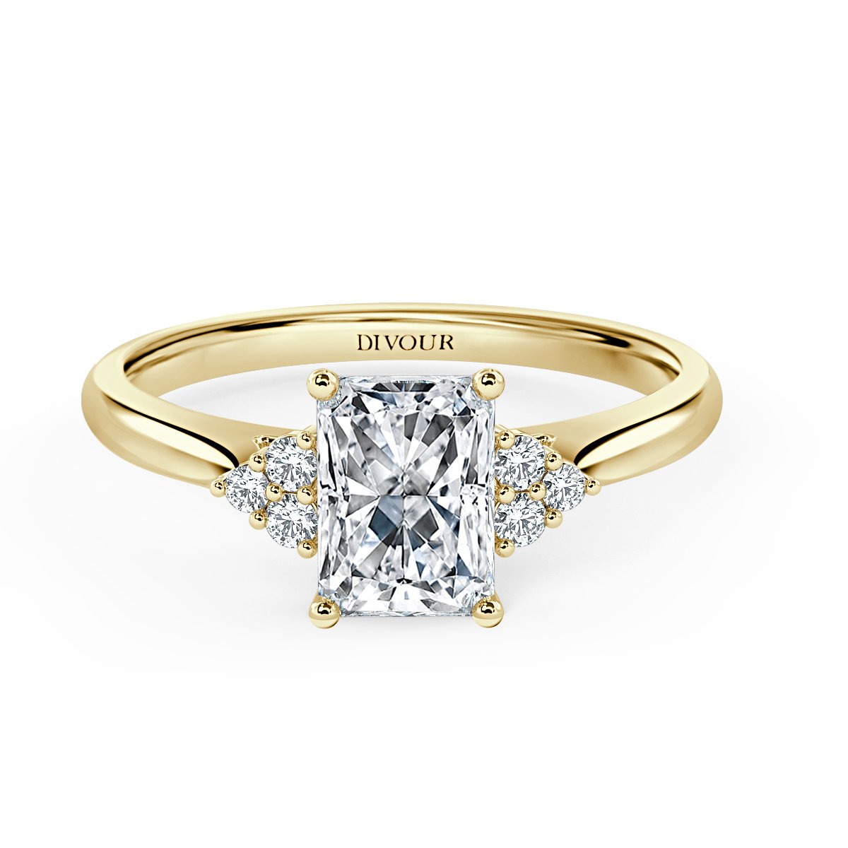 Trefoil Radiant Diamond Vintage Engagement Ring