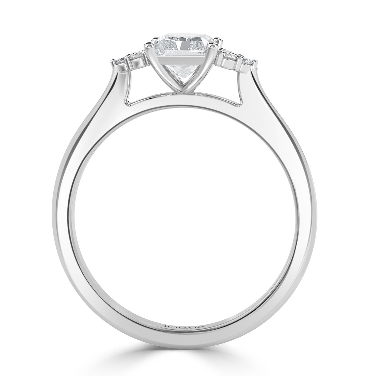 Trefoil Radiant Diamond Vintage Engagement Ring