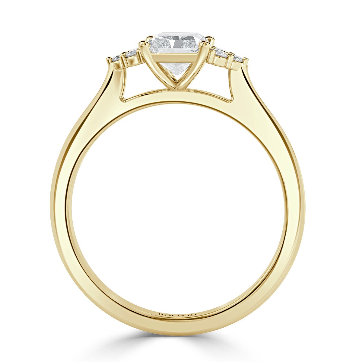 Trefoil Radiant Diamond Vintage Engagement Ring