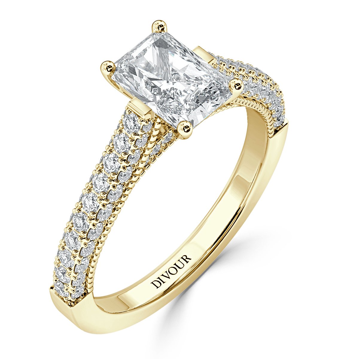 Edward - Radiant Diamond  Vintage Engagement Ring
