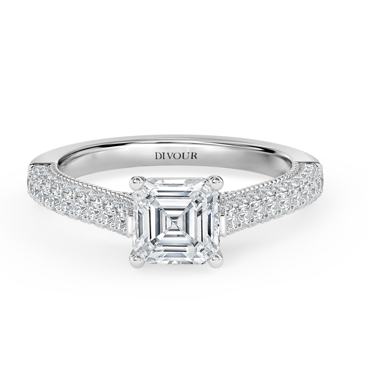 Edward - Asscher Diamond  Vintage Engagement Ring