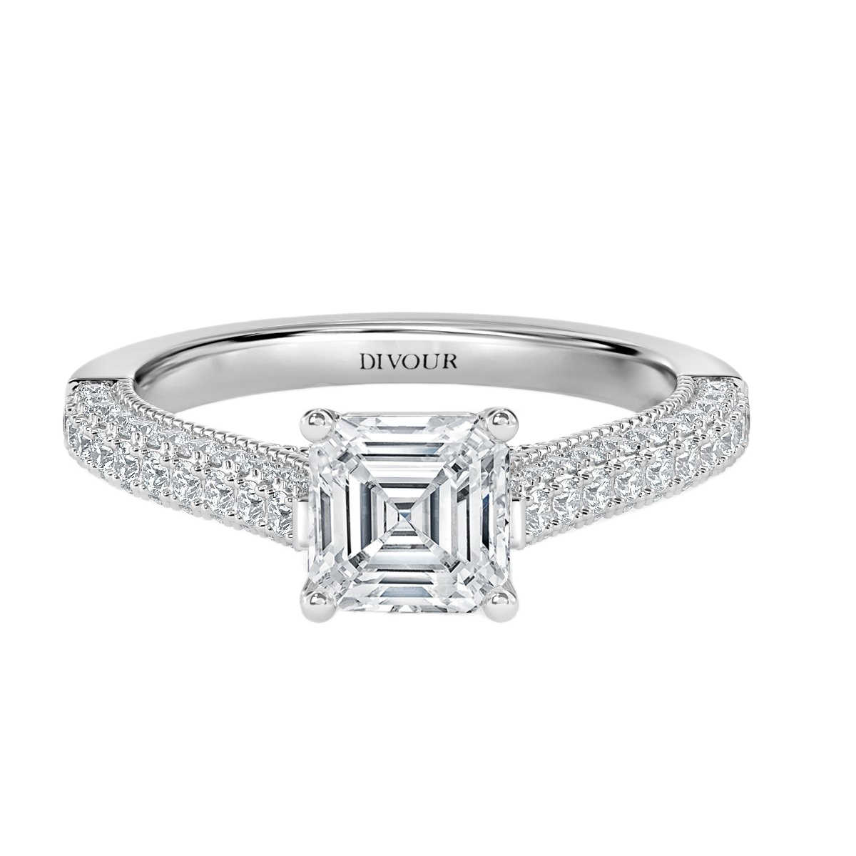 Edward - Asscher Diamond  Vintage Engagement Ring