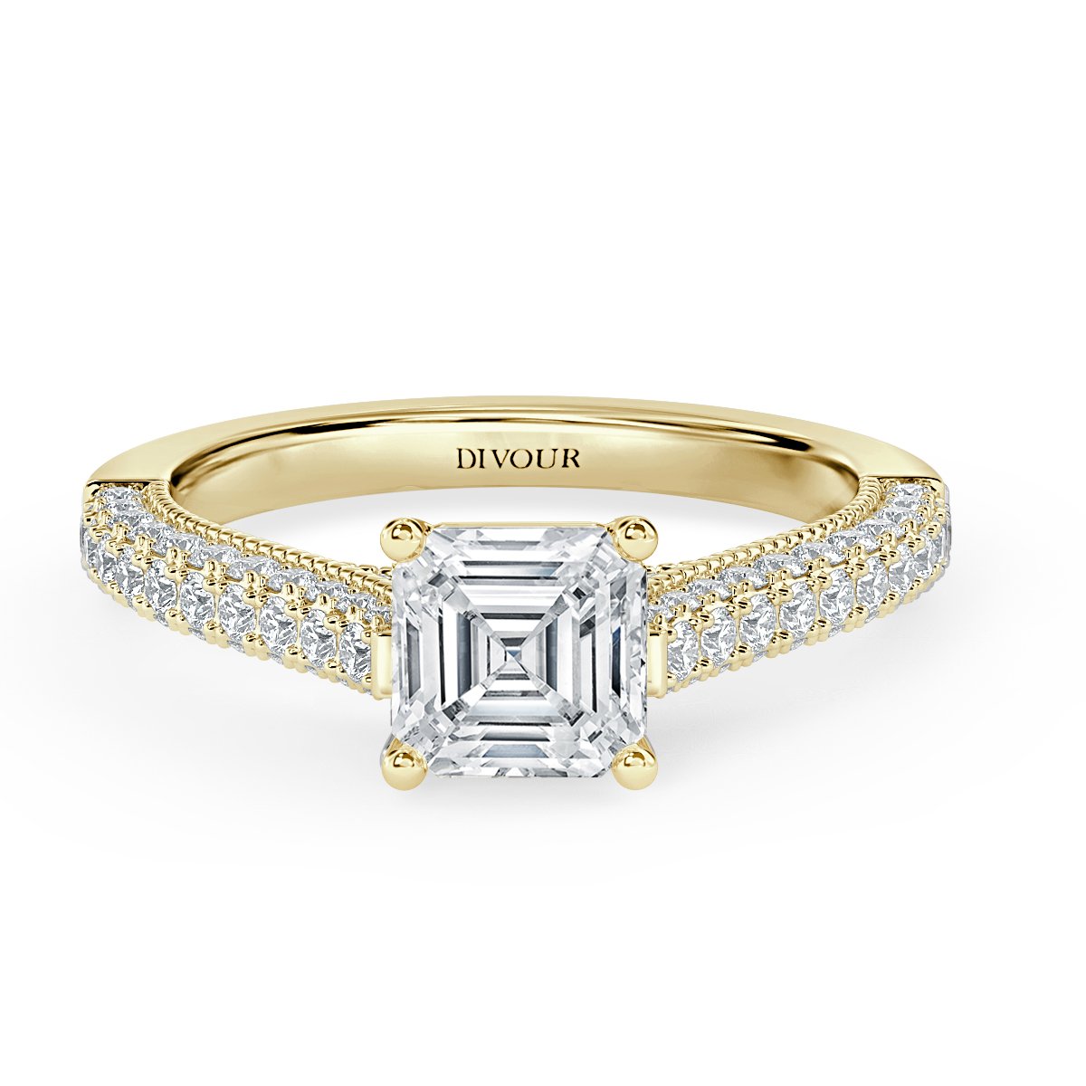 Edward - Asscher Diamond  Vintage Engagement Ring