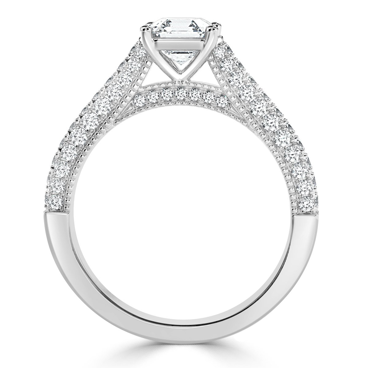 Edward - Asscher Diamond  Vintage Engagement Ring
