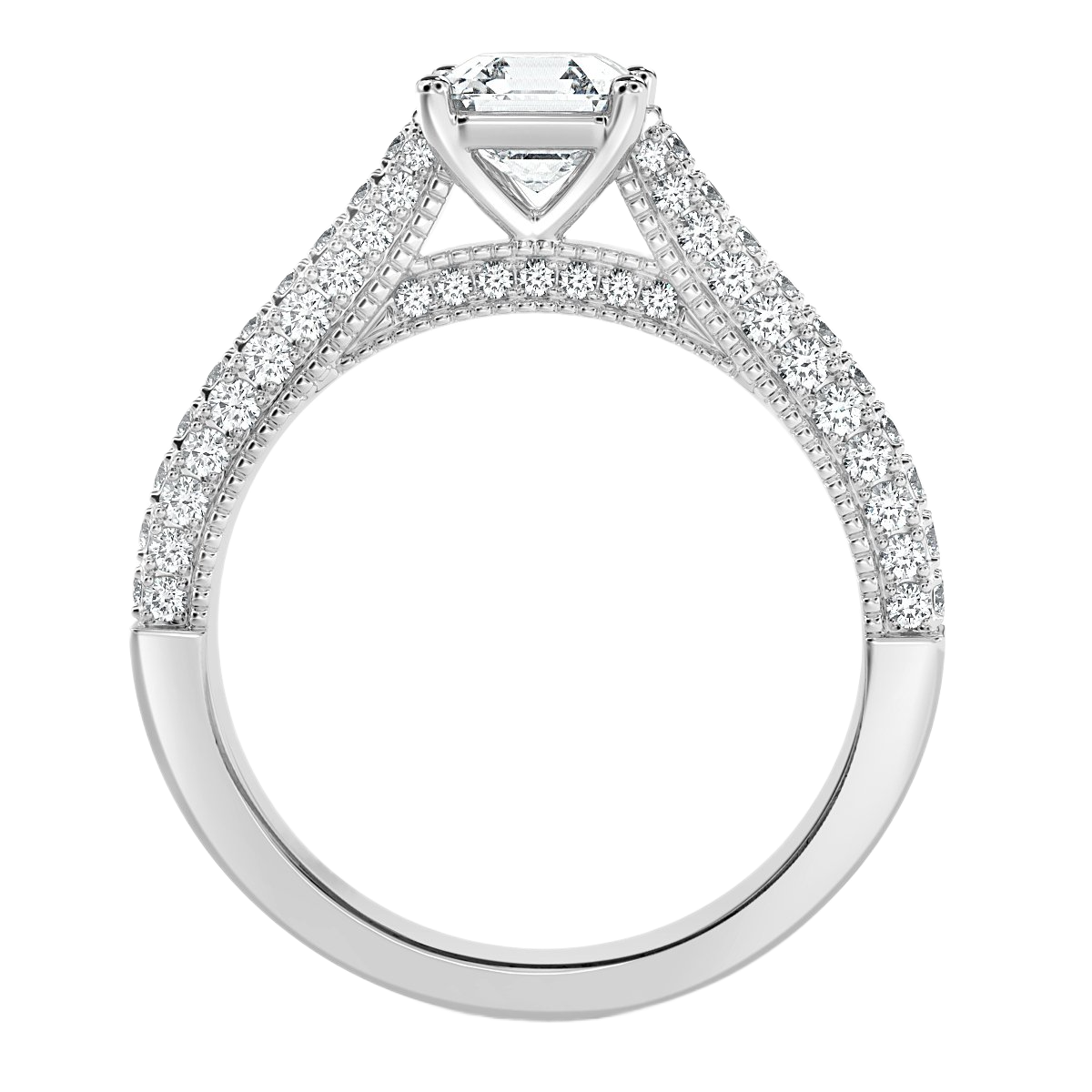 Edward - Asscher Diamond  Vintage Engagement Ring