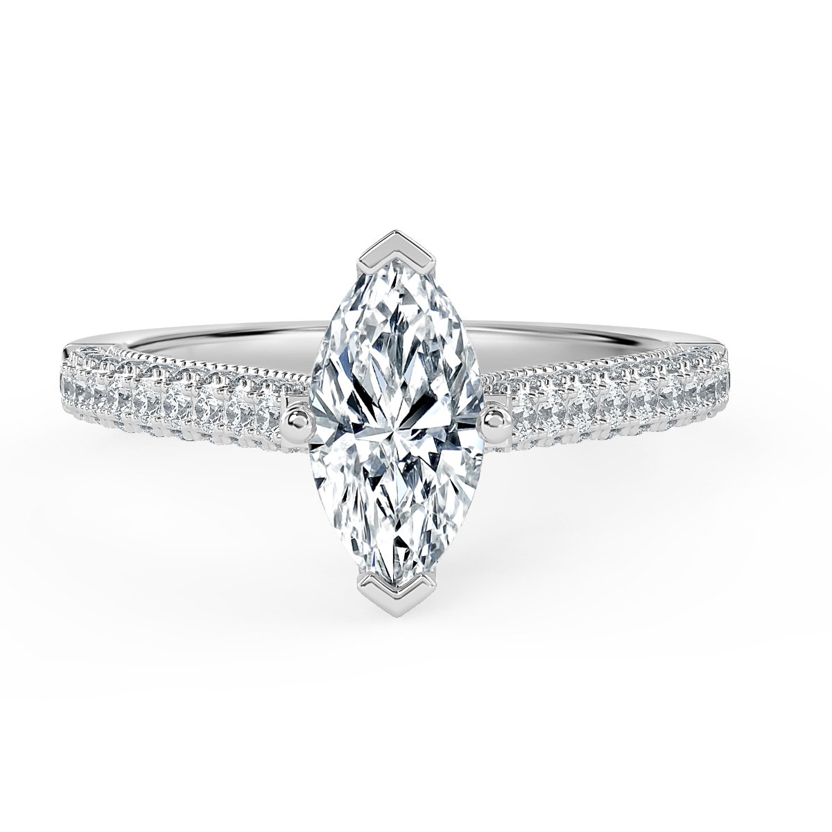 Edward -Marquise Diamond  Vintage Engagement Ring