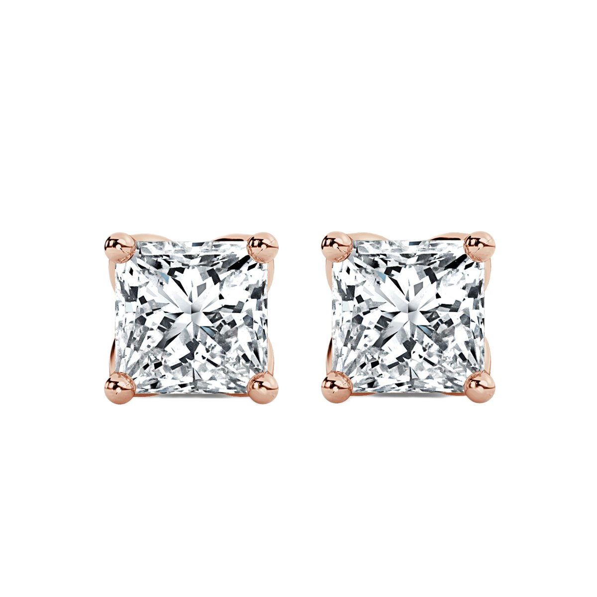 Princess Diamond Studs Earrings