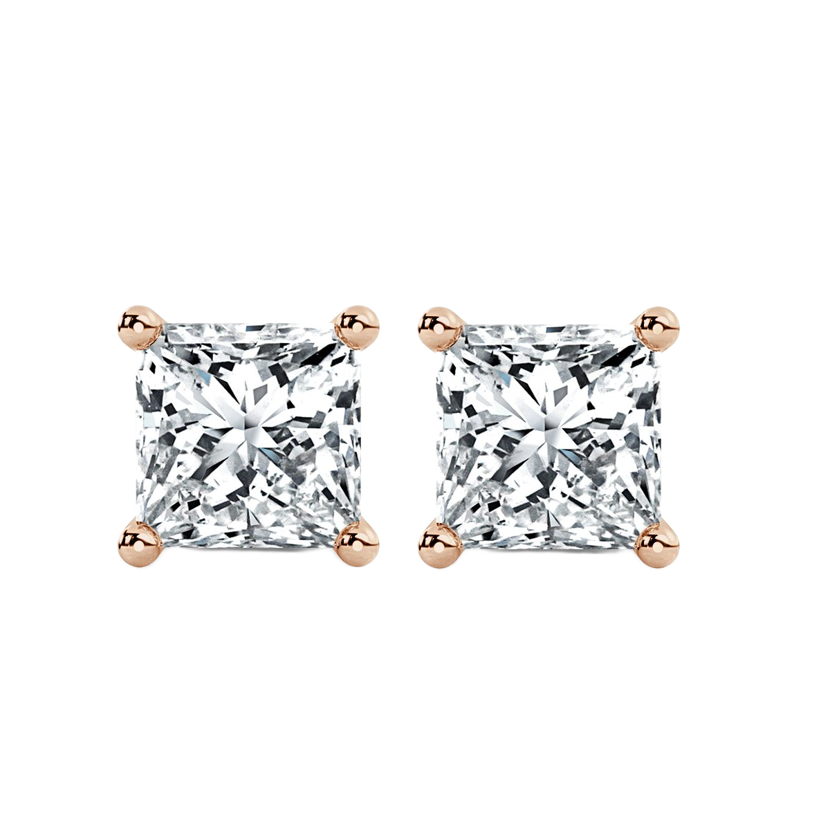 Princess Diamond Studs Earrings