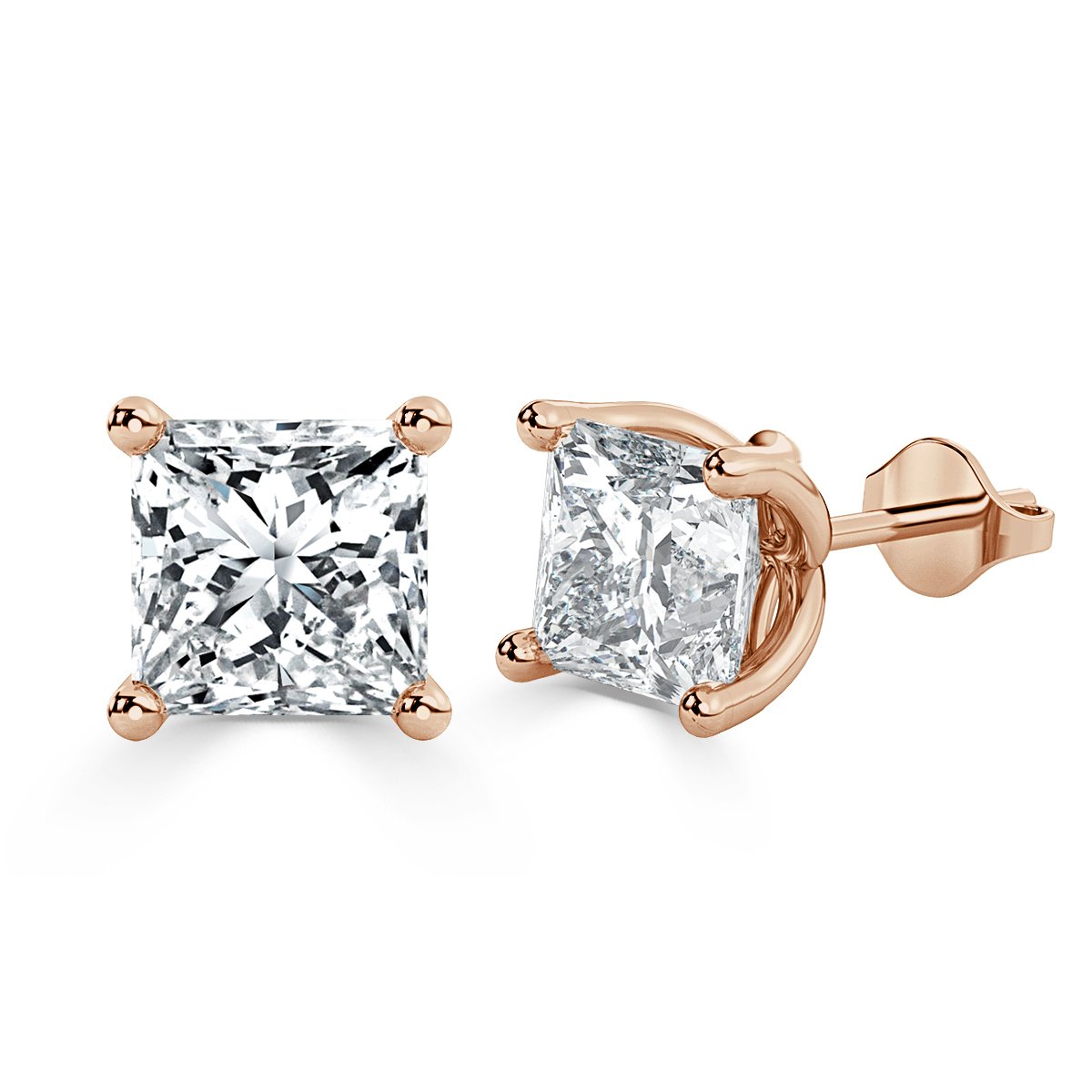 Princess Diamond Studs Earrings