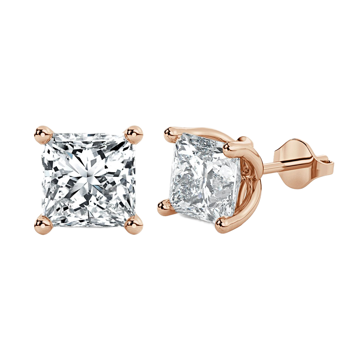 Princess Diamond Studs Earrings