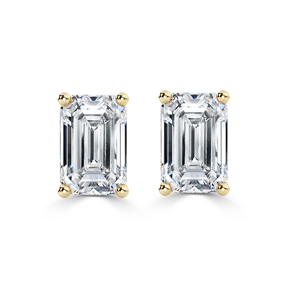Emerald Diamond Studs Earrings