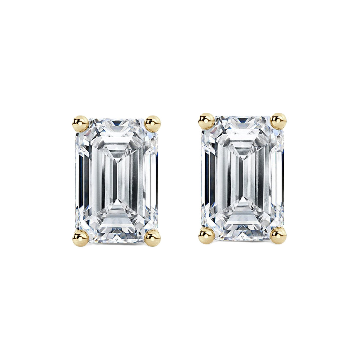 Emerald Diamond Studs Earrings
