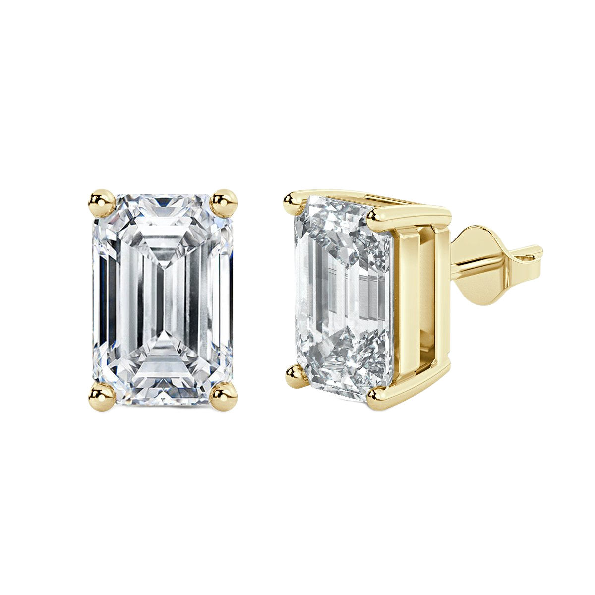 Emerald Diamond Studs Earrings