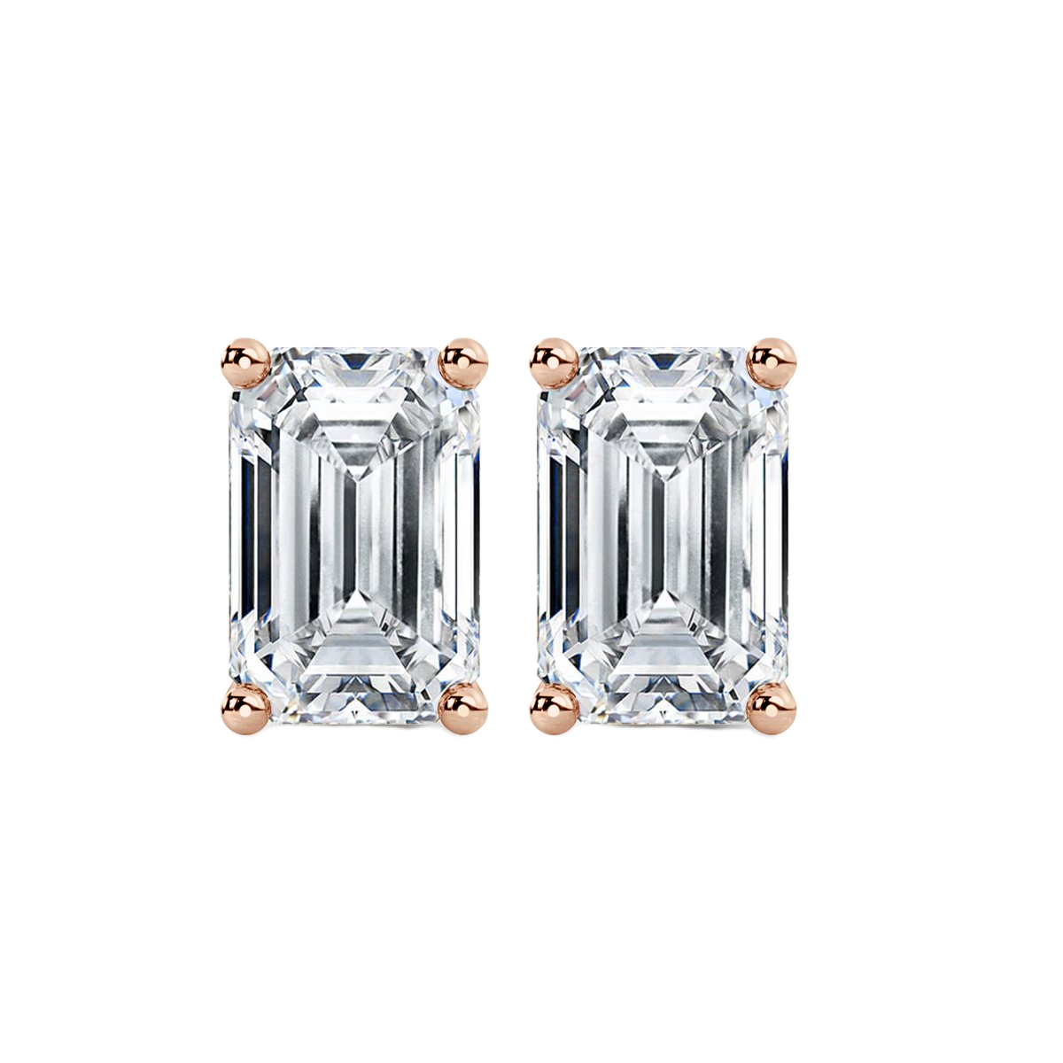 Emerald Diamond Studs Earrings