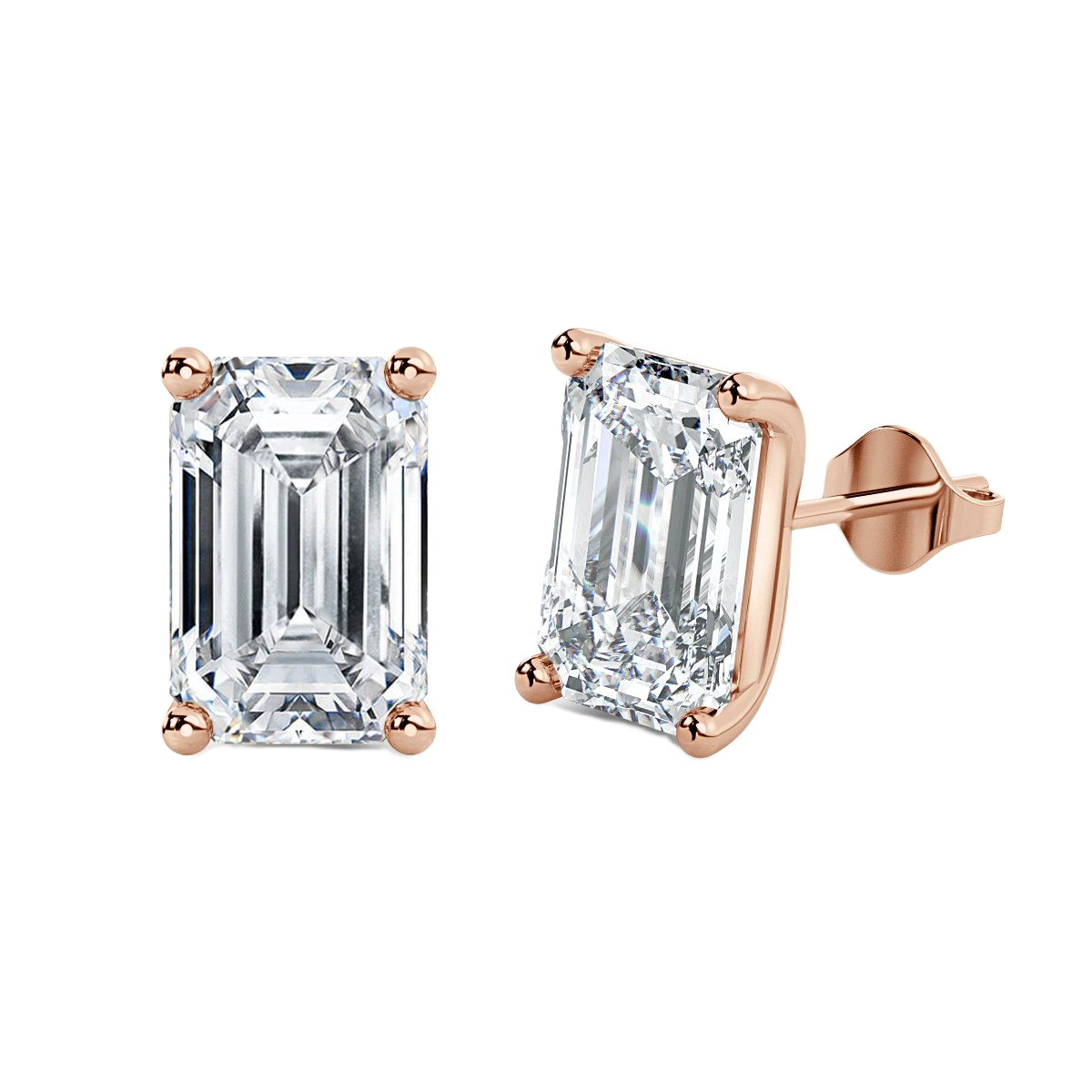 Emerald Diamond Studs Earrings