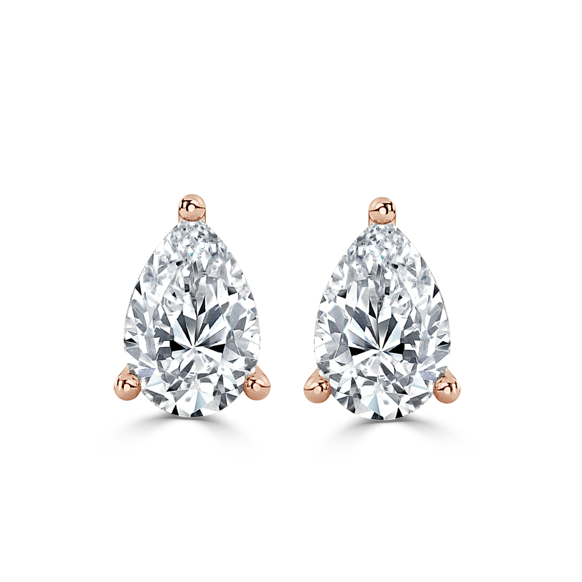 Pear Diamond Studs Earrings