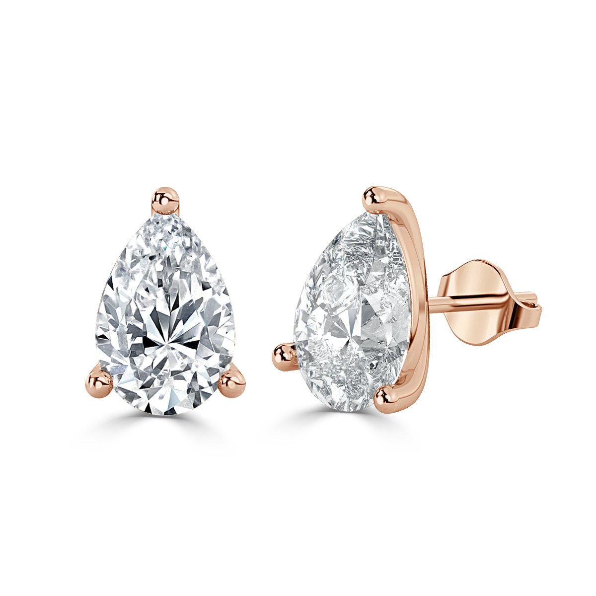 Pear Diamond Studs Earrings