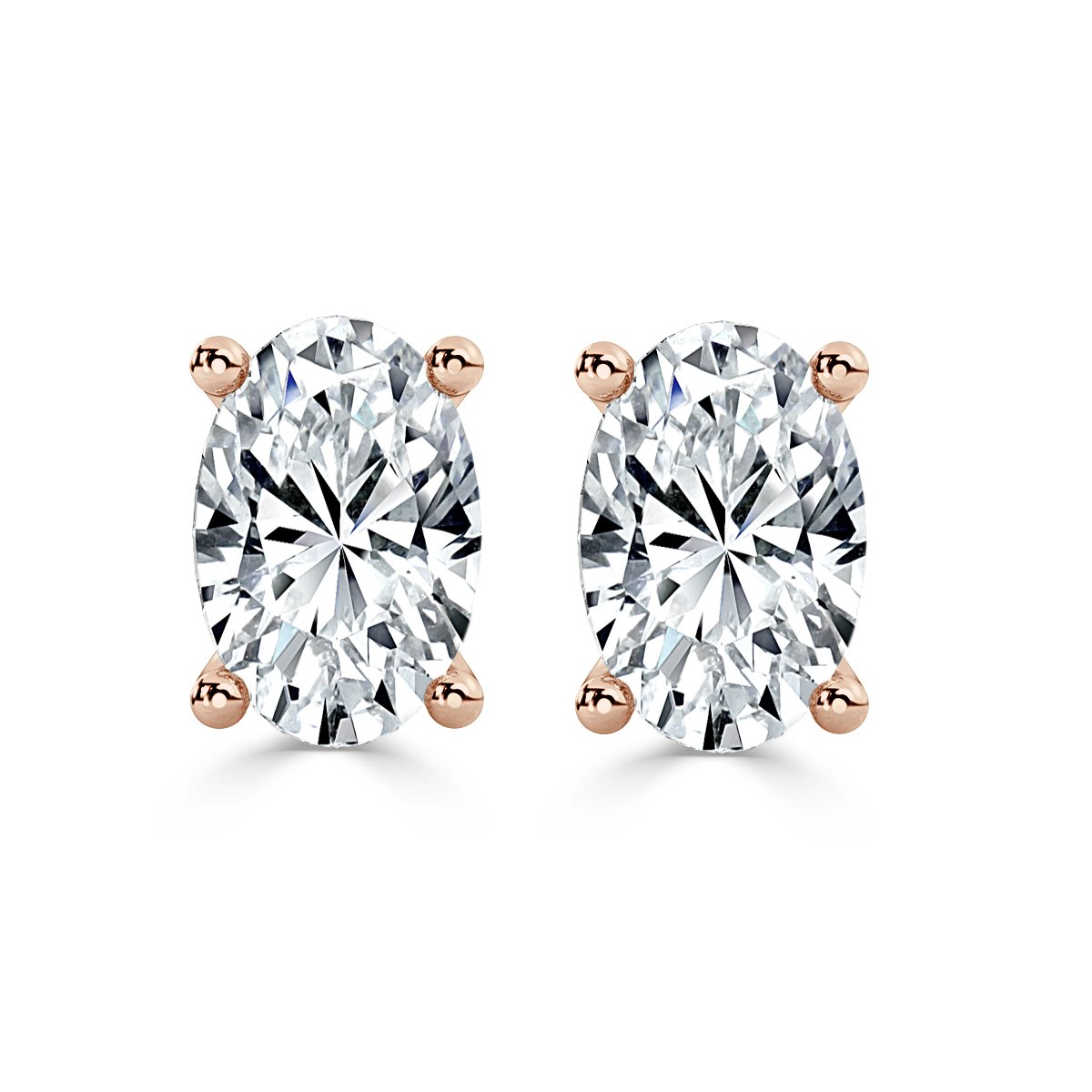 Oval Diamond Studs Earrings