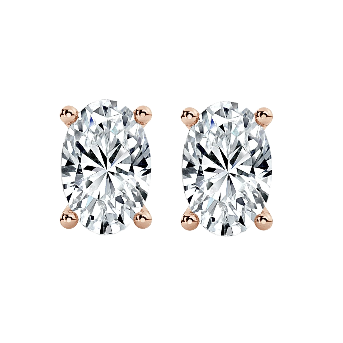 Oval Diamond Studs Earrings