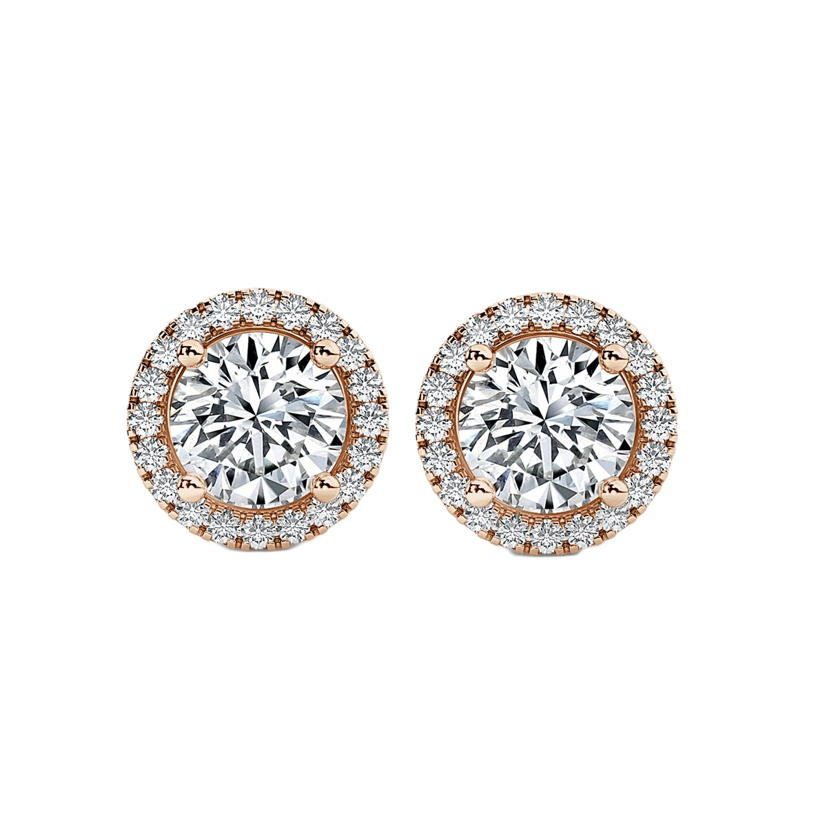 Round Halo Diamond Earrings