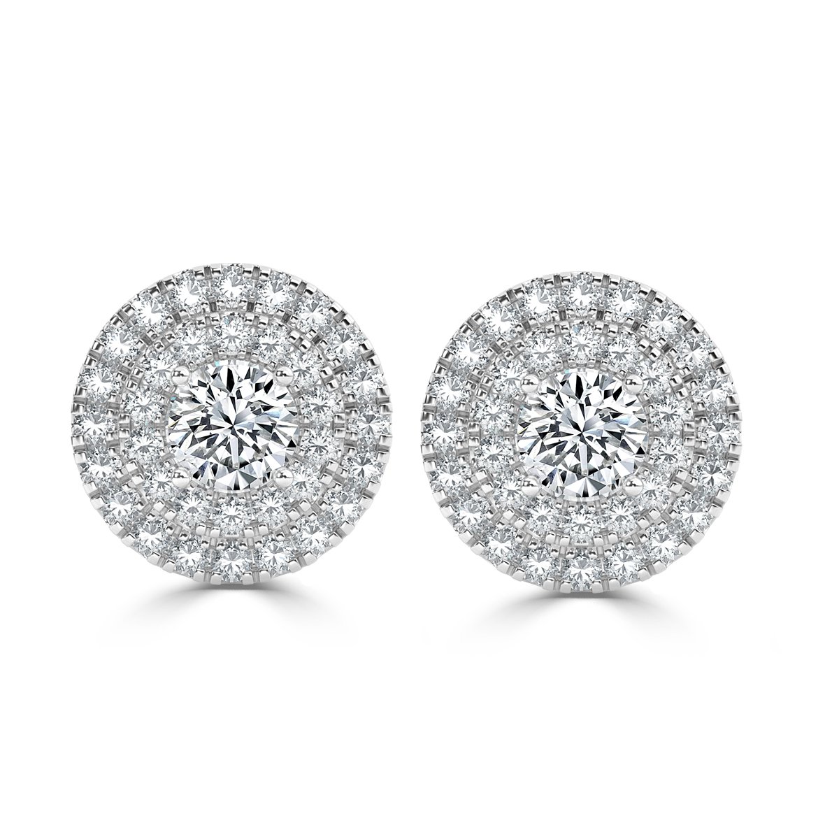 Round Halo Diamond Earrings