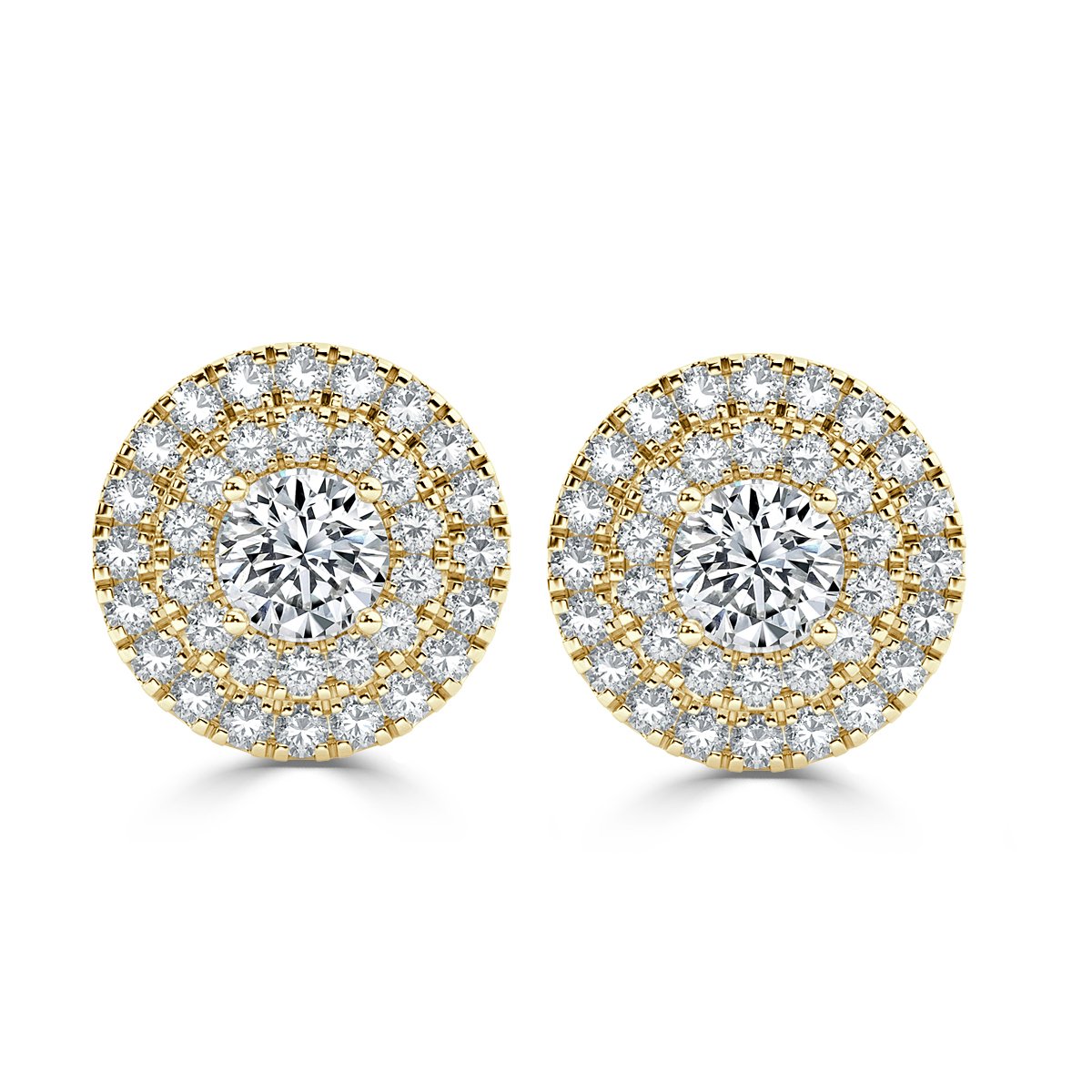 Round Halo Diamond Earrings