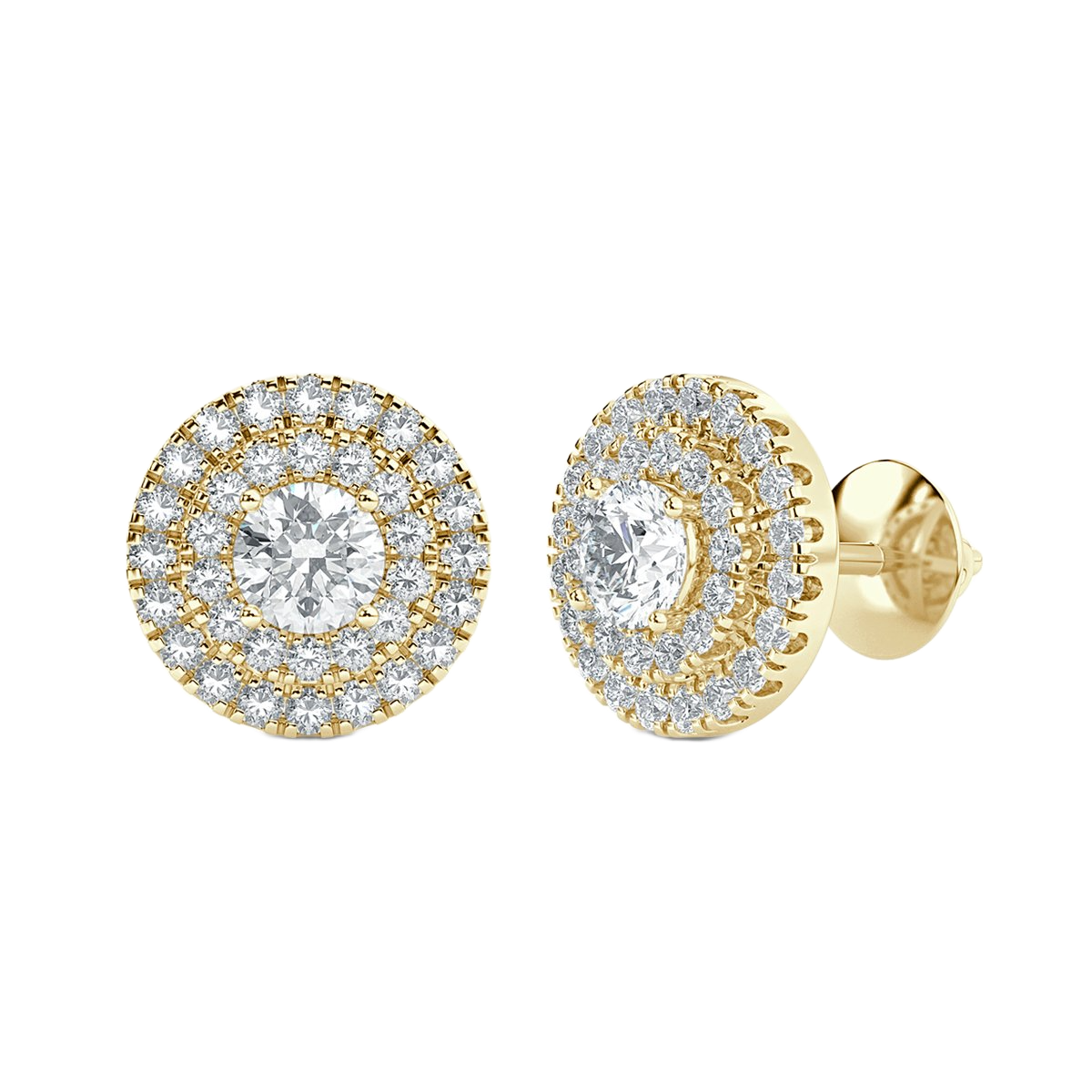 Round Halo Diamond Earrings