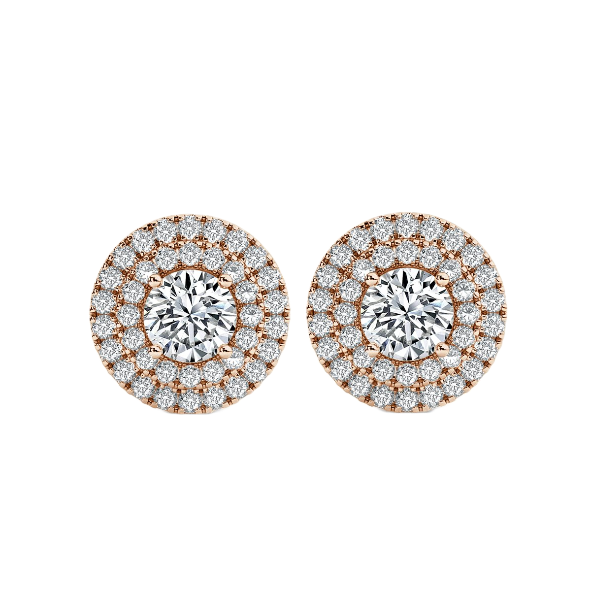 Round Halo Diamond Earrings
