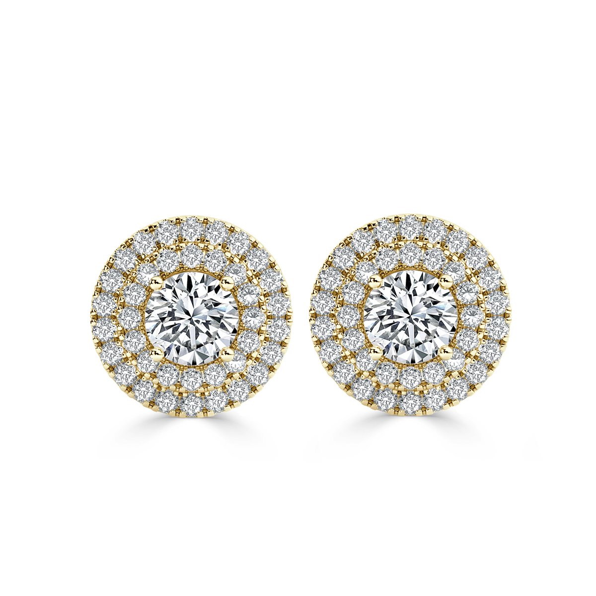 Round Halo Diamond Earrings