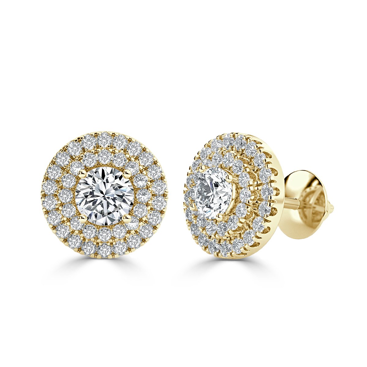 Round Halo Diamond Earrings