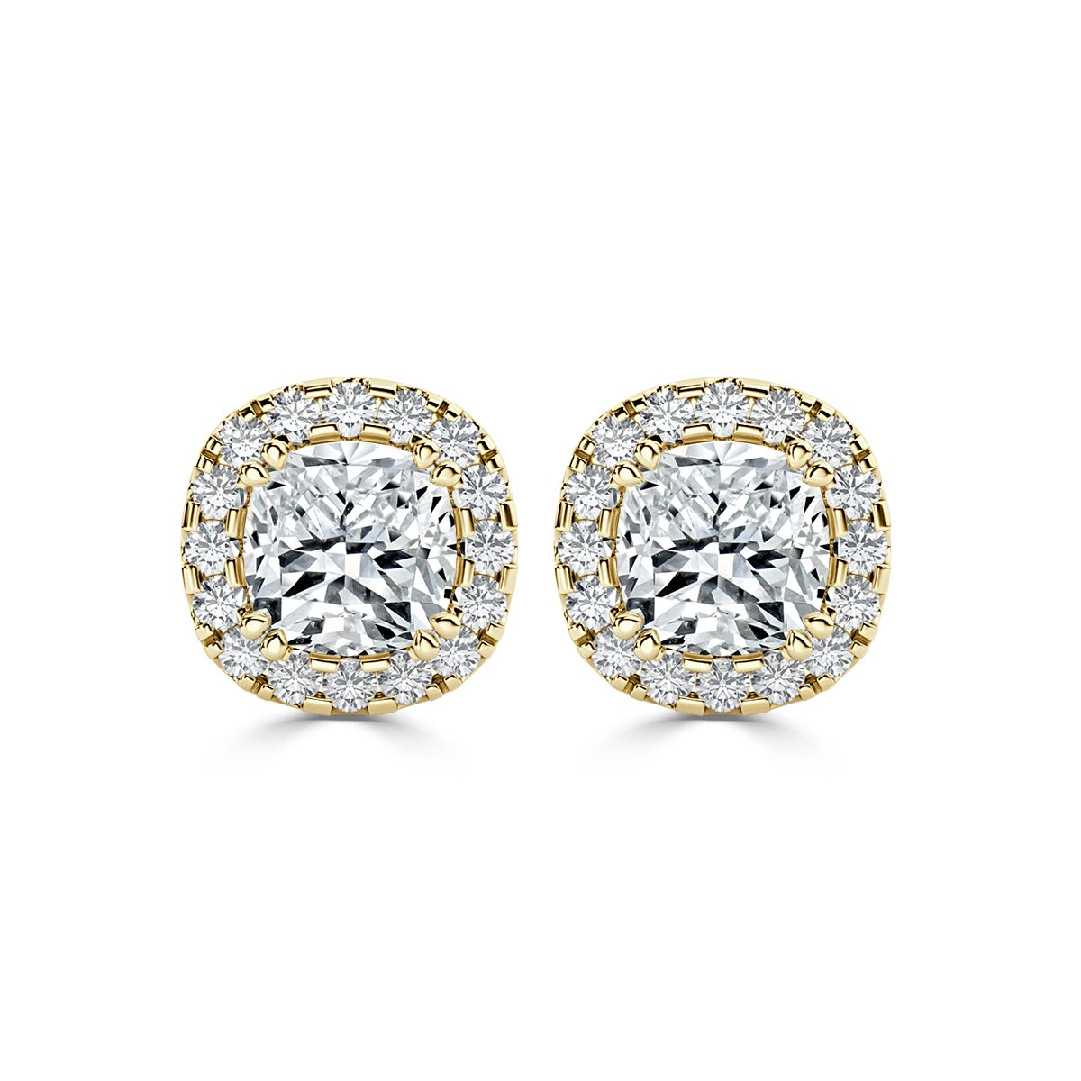 Round Halo Diamond Earrings