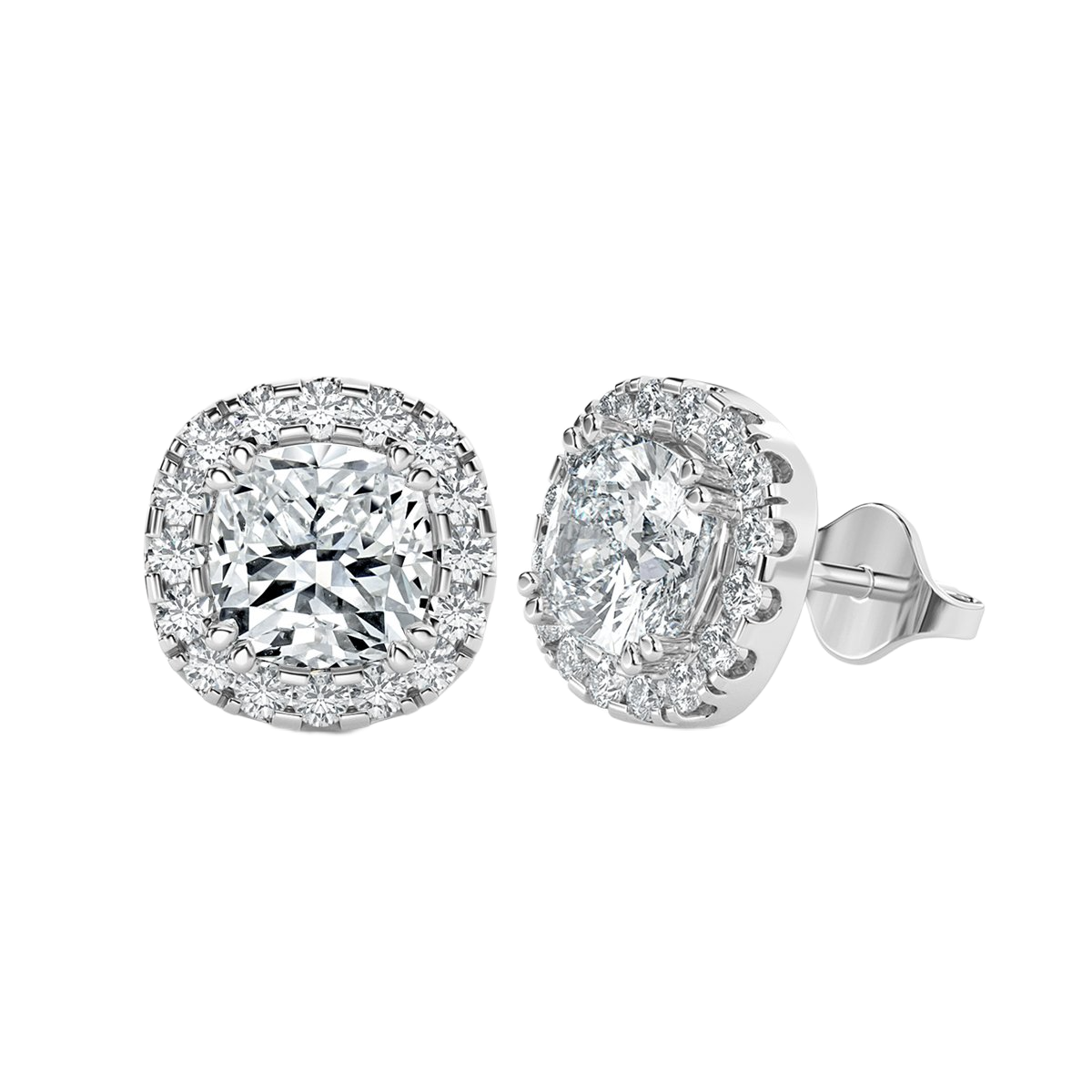 Round Halo Diamond Earrings