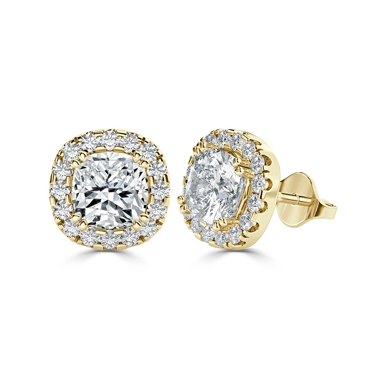 Sterling Silver Rhodium Plated Cubic Zirconia Round Halo Stud Earrings –  Grahams Jewellers