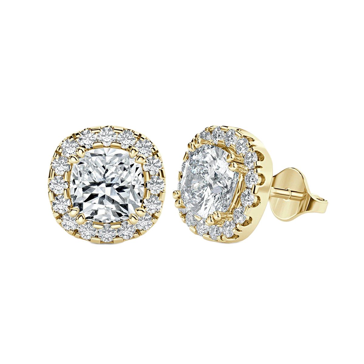Round Halo Diamond Earrings