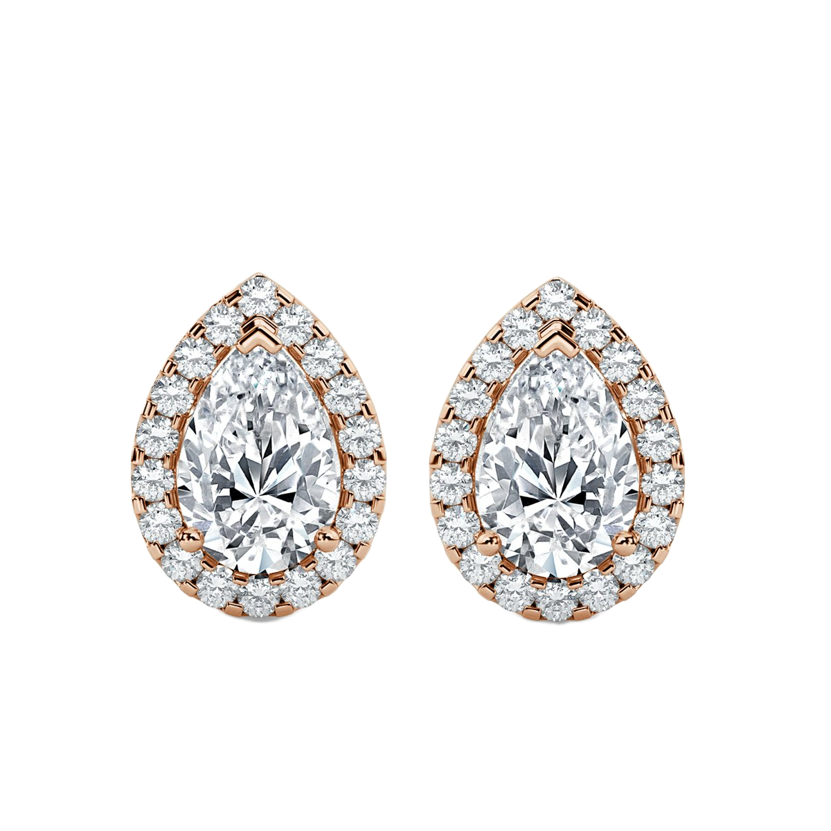 Pear Halo Diamond Earrings
