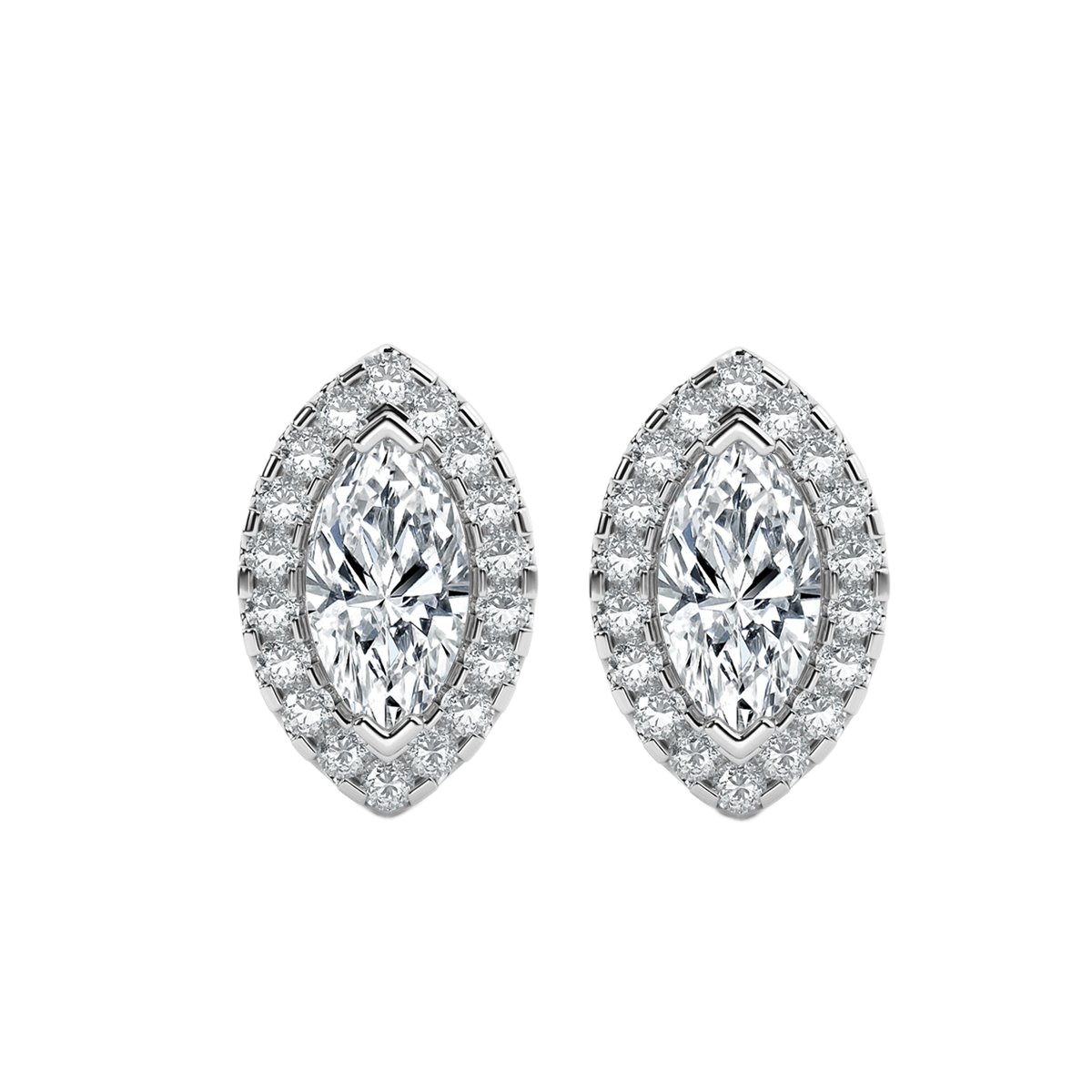 Marquise Halo Diamond Earrings